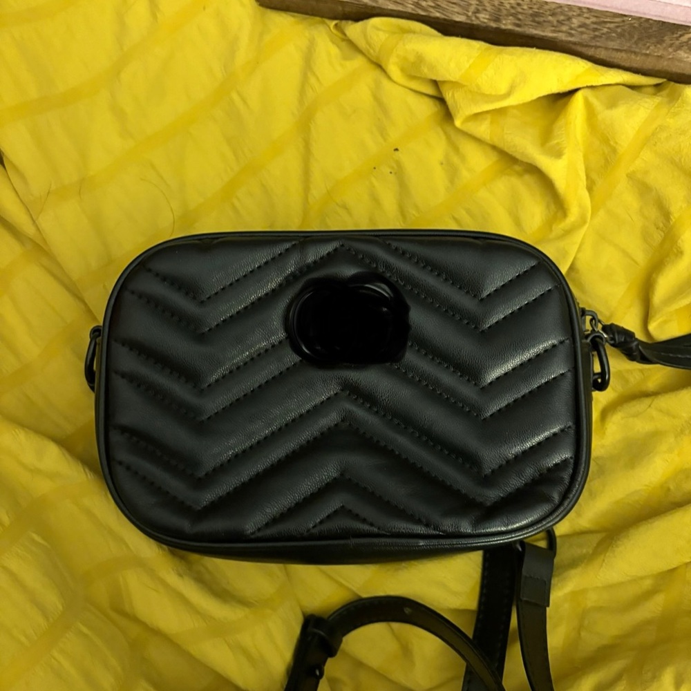 Black Quilted Crossbody Bag